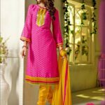 7007Magenta and GlodenYellow Designer Brasso Straight Suit