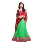 51003Red and ParrotGreen Wedding Wear Valvet Lehenga Choli