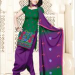 6008 Green and Violet Salwar Suit