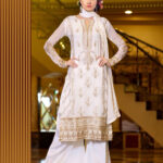 Cream Chiffon Straight Suit