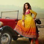 4005 Yellow and Orange Designer Anarkali Suit