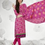 63007 Deep Pink Cotton Straight Suit