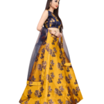 Turmeric Yellow Printed Semi Stitched Lehenga