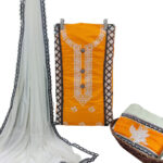 Turmeric Yellow Designer Cotton Dress Material