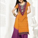 1103Chrome Yellow and Brown Chudidar Suit