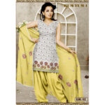 102Ivory and CornYellow Karachi Cotton Dress Material