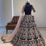 NavyBlue Bridal Wear Embroidered Lehenga Choli