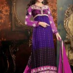 10007Purple Indigo and Black Brasso Straight Suit