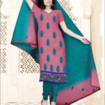 6006 Pink and Teal Blue Salwar Suit