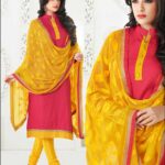 64009 Red Chanderi Straight Suit