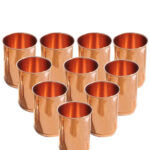 Ten Plain Copper Glasses