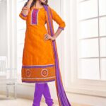 8008 Orange Designer Straight Suit