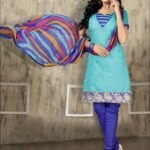7018 Sky Blue Chudidar Suit