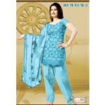 504SkyBlue and DarkSkyBlue Karachi Cotton Dress Material