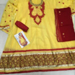 1005 Yellow And Red Georgette Anarkali Suit