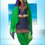 5004Blue and Green Straight Suit