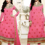 11206 Pink And Golden Straight Suit
