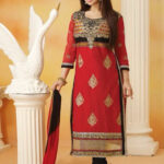 7910 Red and Black Straight Suit