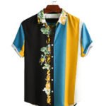 Black And Mango Imagic Cotton Shirt For Men