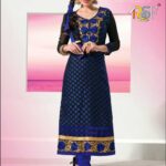 5002Blue and Black Straight Suit