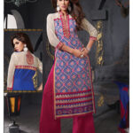 9303Pink and Blue Straight suit