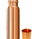 One Plain Copper Bottle And One Emboss Copper Glass