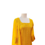 Yellow Georgette Sequence Embroidered Designer Suit