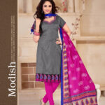 45008Gray and Pink Daily Wear Bangalore Silk Chudidar Suit