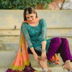 Sea Blue Bandhej Print Plazo Suit