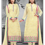 1112Beige and Pink Georgette Straight Suit