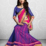 4017Blue and Pink Lehenga Choli