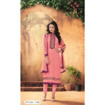 12106FlamingoPink Party Wear Foux Georgette Straight Suit