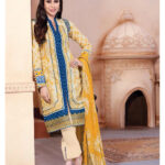 515Yellow And Blue Lawn Cotton Pakistani Suit
