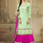 2009 Light Green and Magenta Lehenga Choli